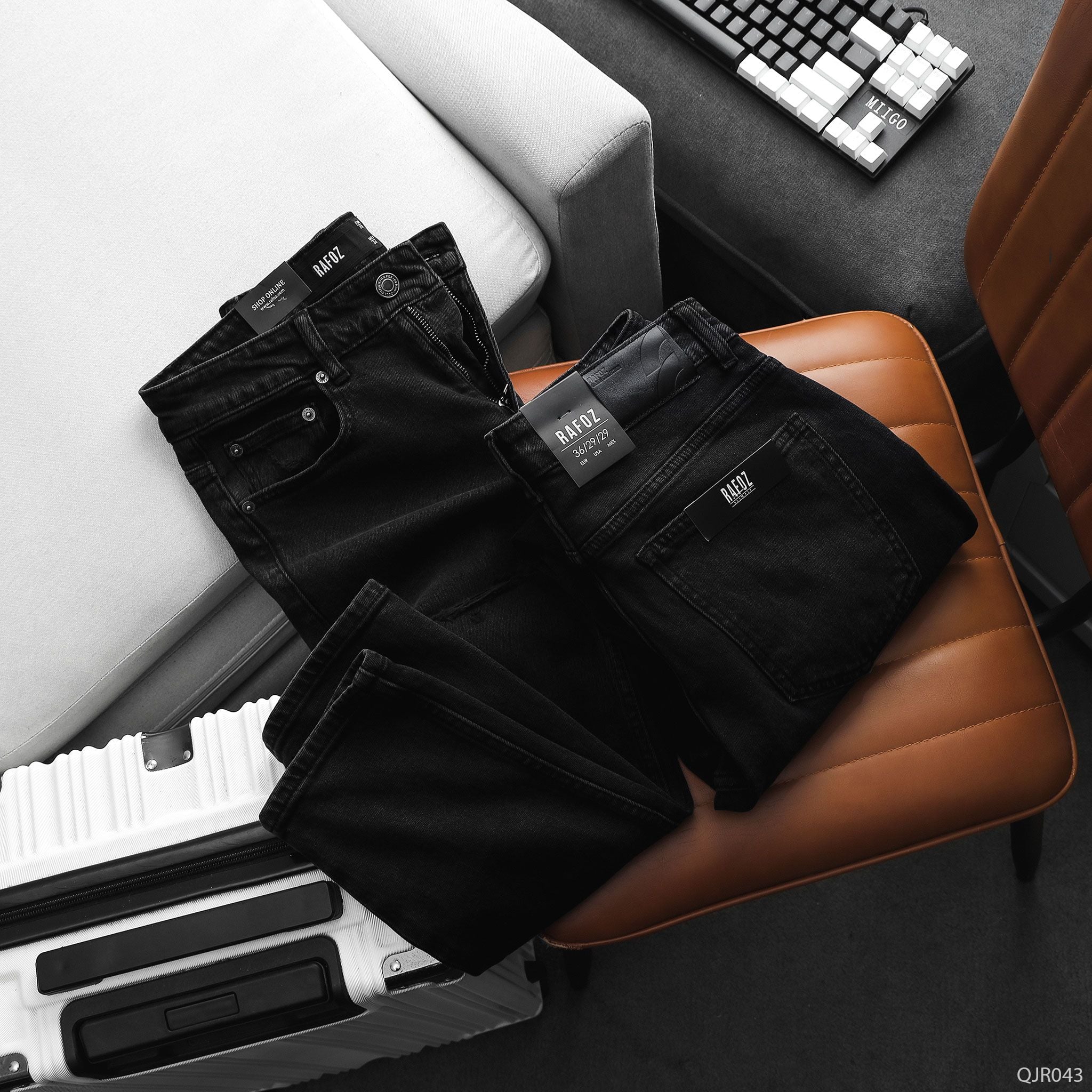  Quần jean RAFOZ grey wash ripped - 043 