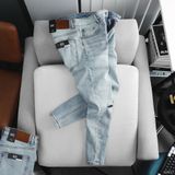  Quần jean RAFOZ skinny xanh sáng rách - 017 