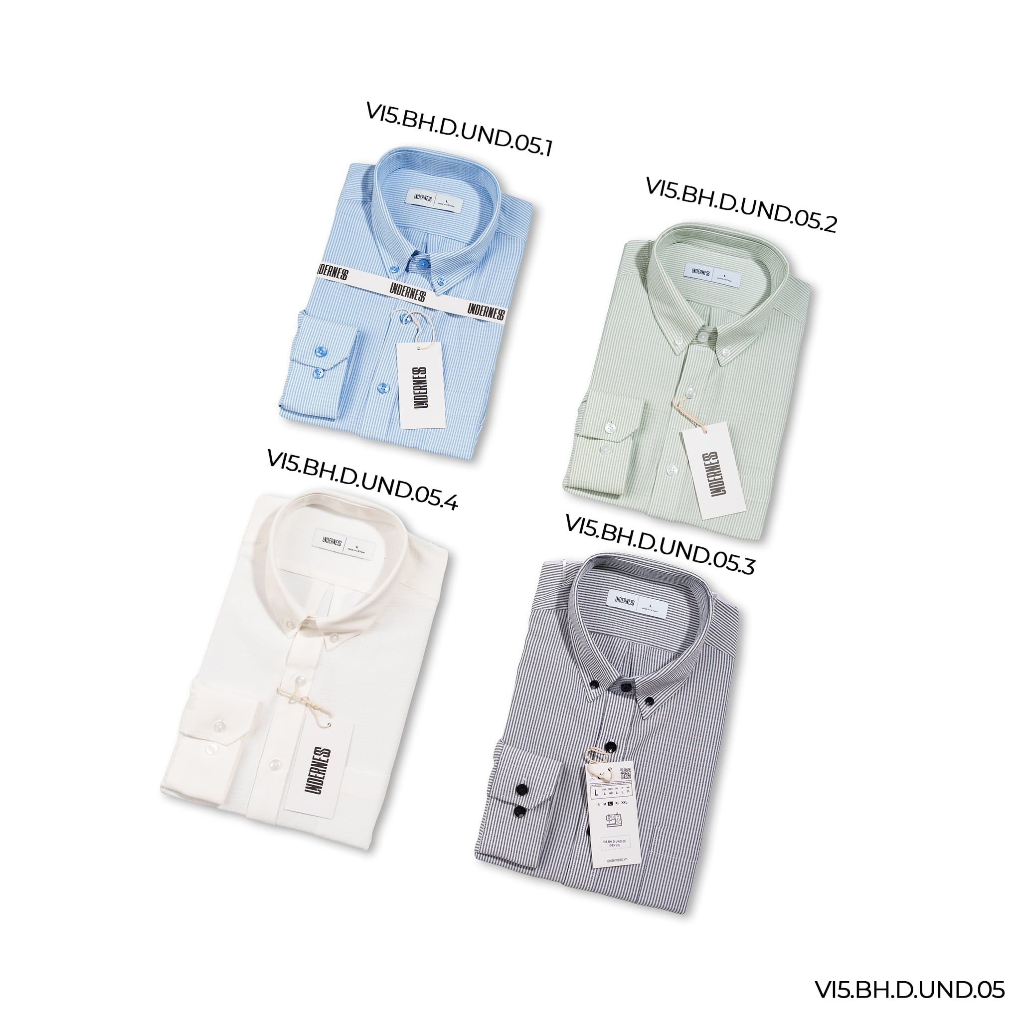  Áo sơ mi dài tay kẻ sọc UDN 