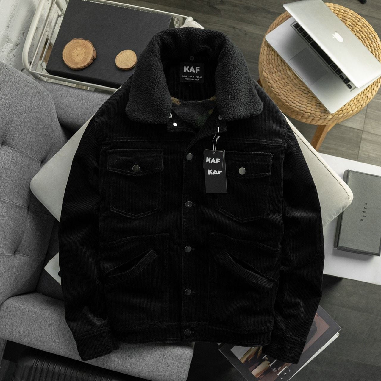  Áo khoác nhung lót lông KF 6M 
