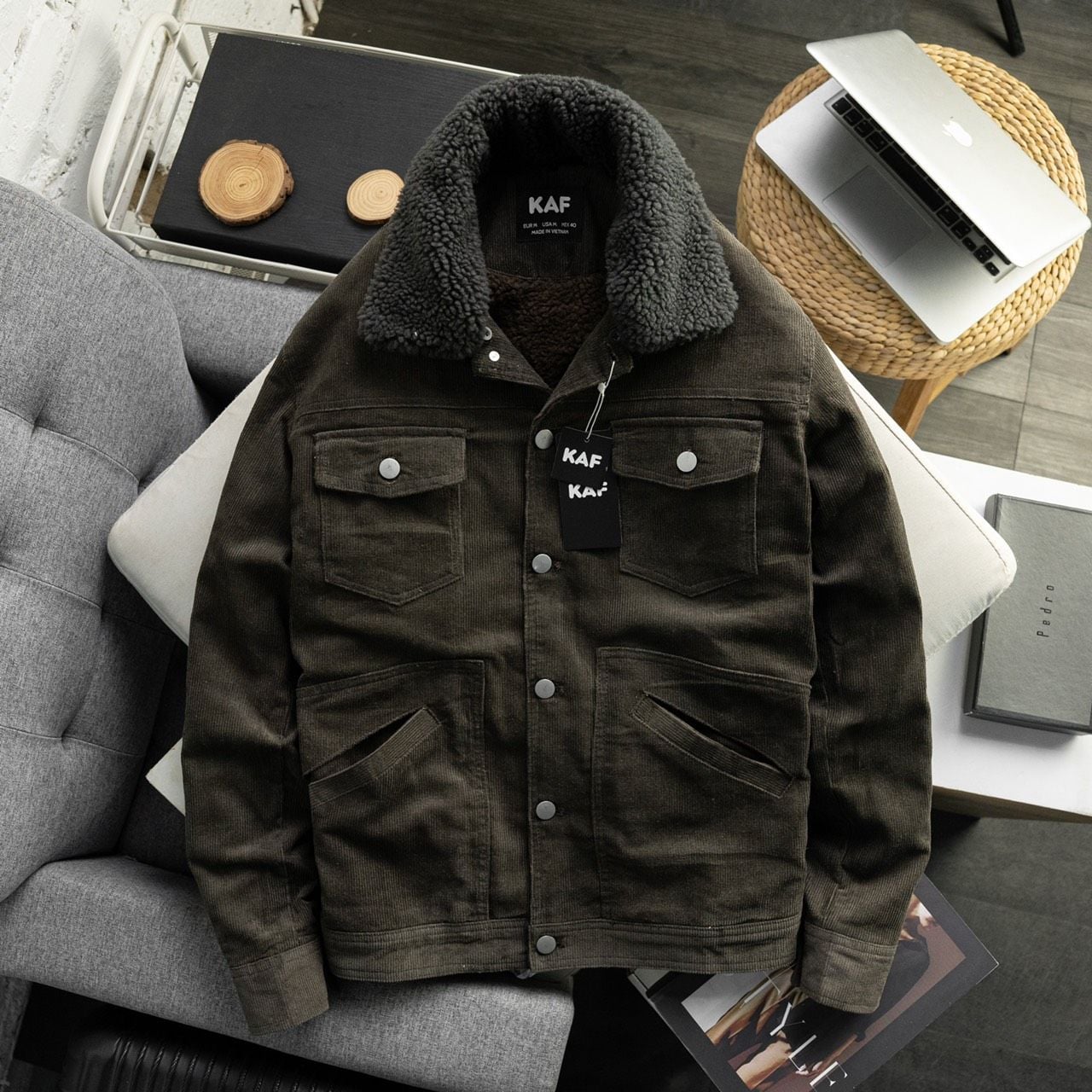  Áo khoác nhung lót lông KF 6M 