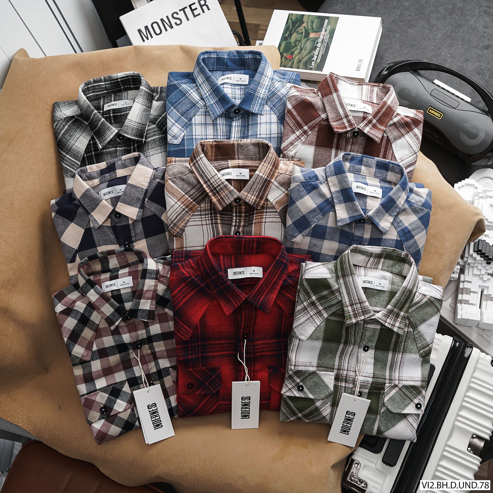  Áo sơmi DT caro UDN - ĐỎ L 