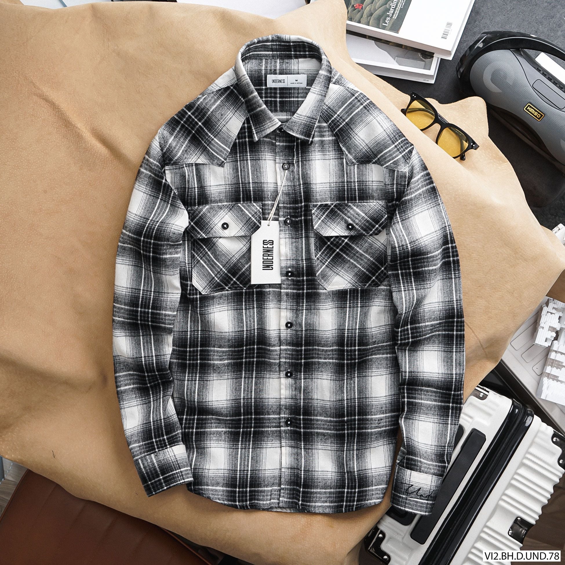  Áo sơmi DT caro UDN - ĐỎ L 