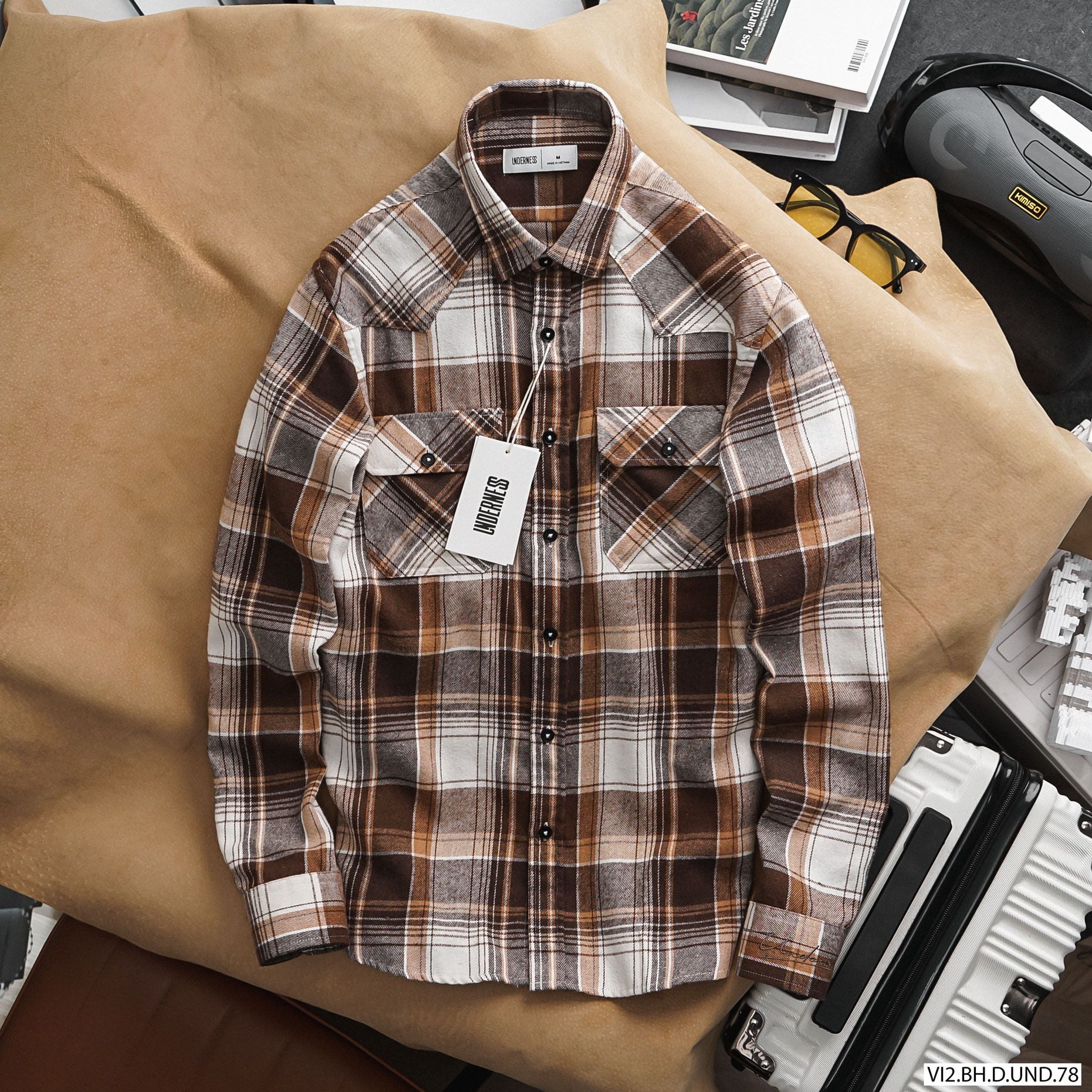  Áo sơmi DT caro UDN - ĐỎ L 