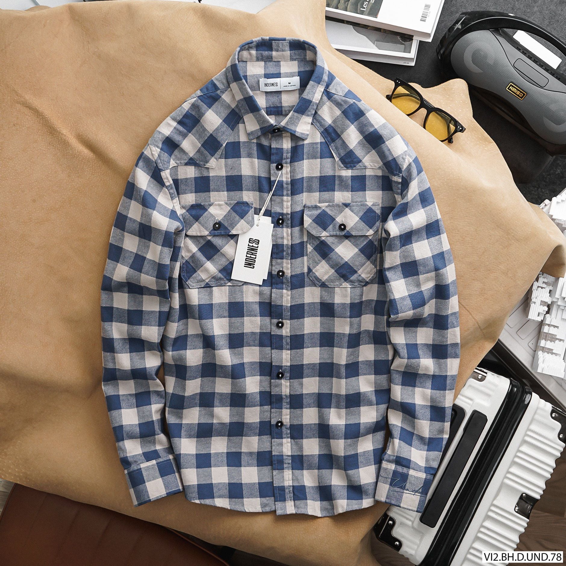  Áo sơmi DT caro UDN - ĐỎ L 