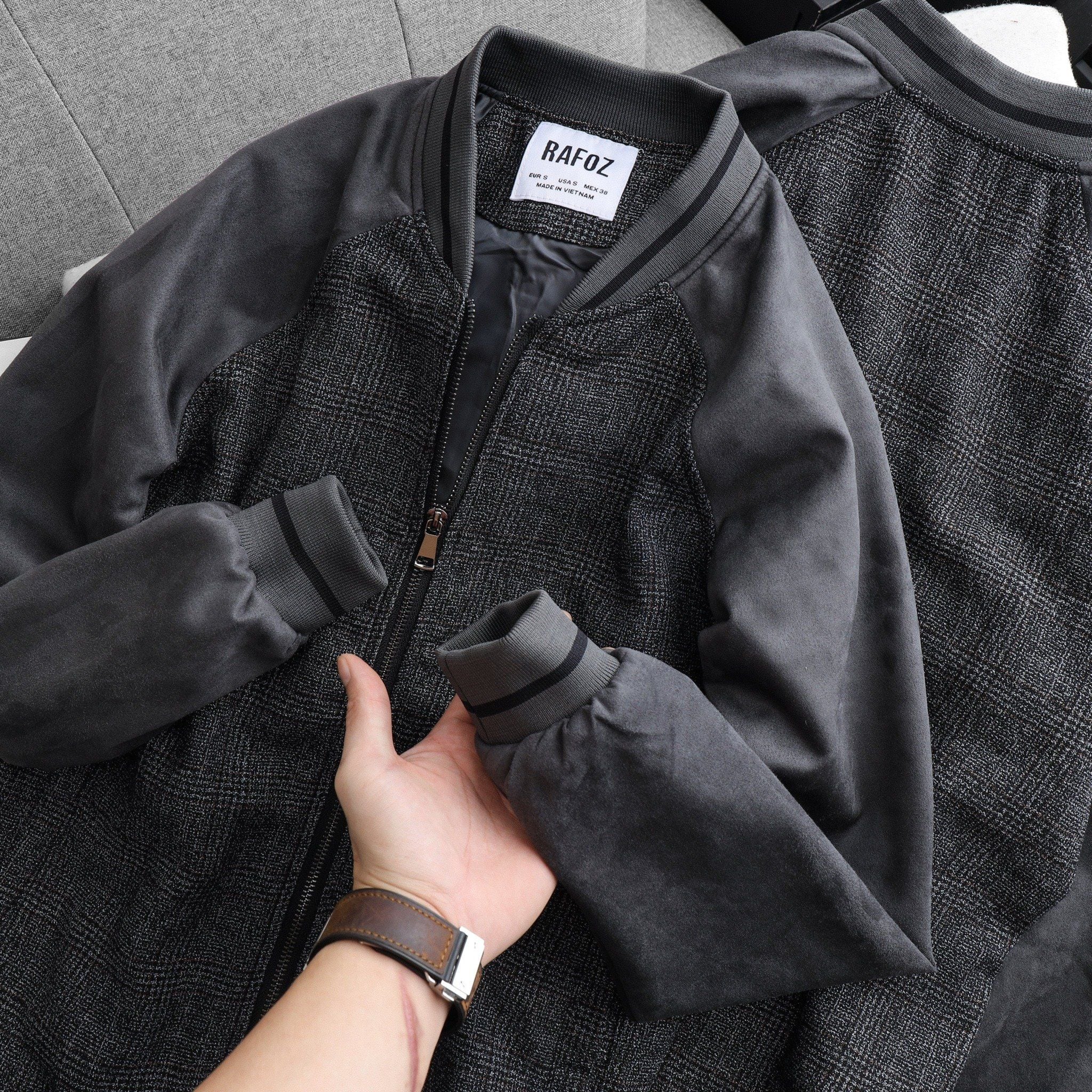  Bomber dạ RAFOZ tay da lộn - 220233 