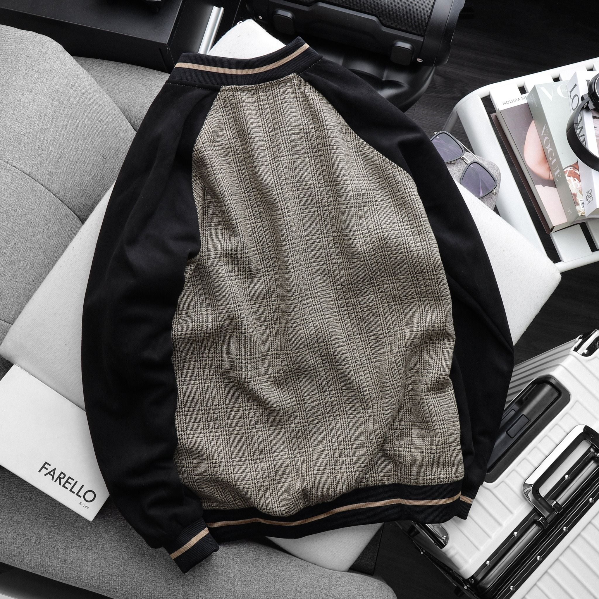  Bomber dạ RAFOZ tay da lộn - 220233 