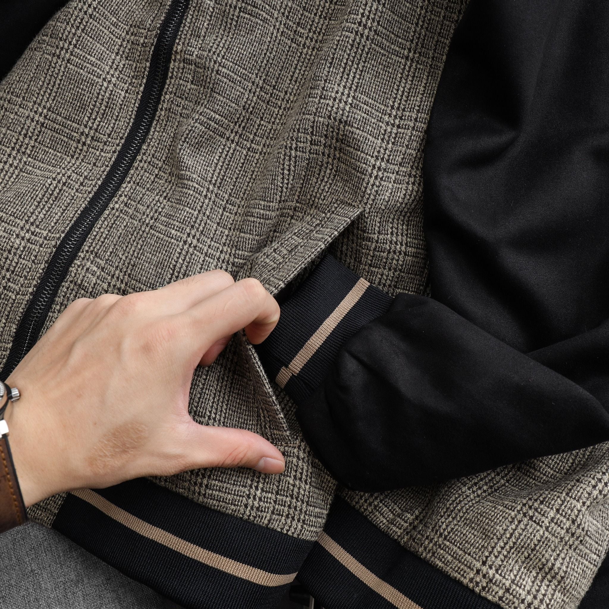  Bomber dạ RAFOZ tay da lộn - 220233 