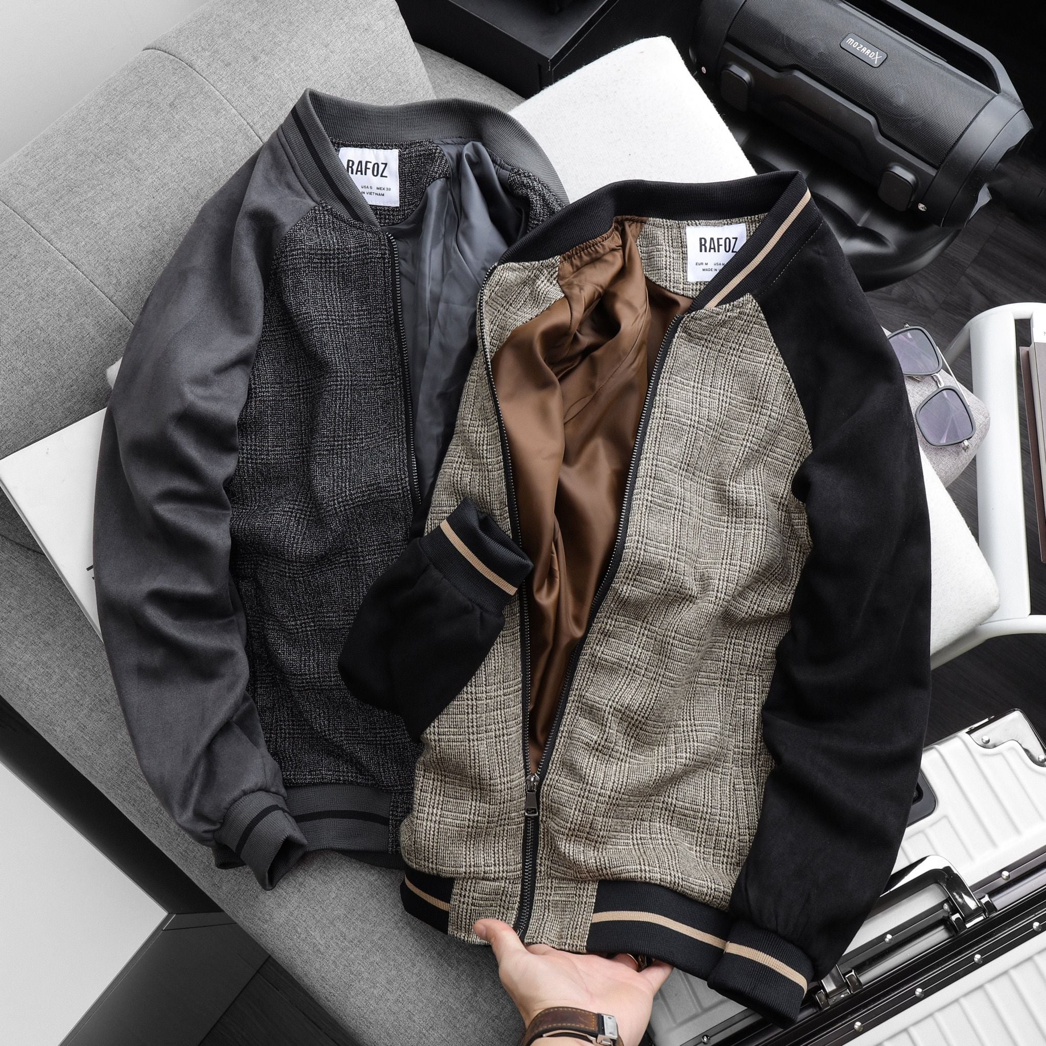  Bomber dạ RAFOZ tay da lộn - 220233 