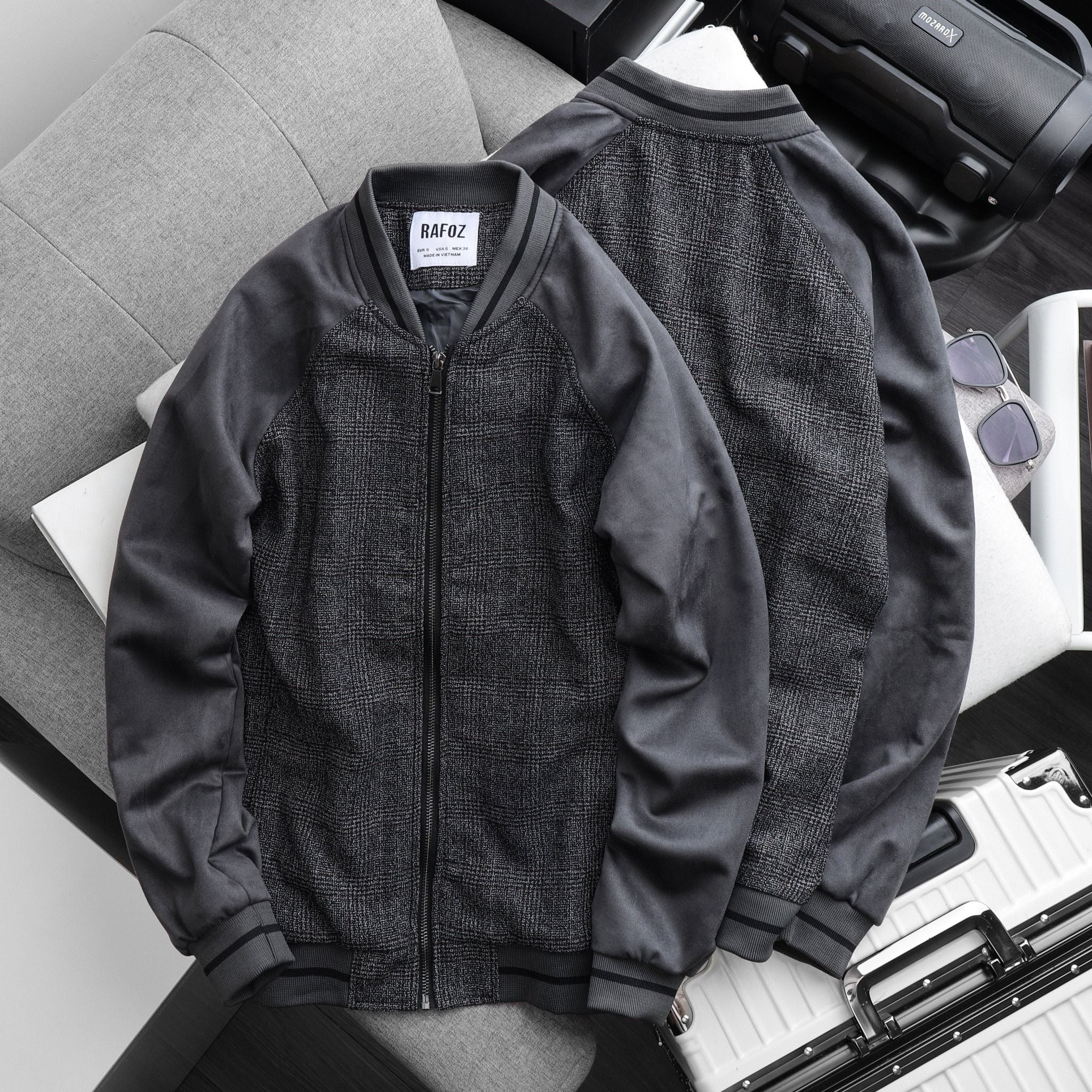  Bomber dạ RAFOZ tay da lộn - 220233 