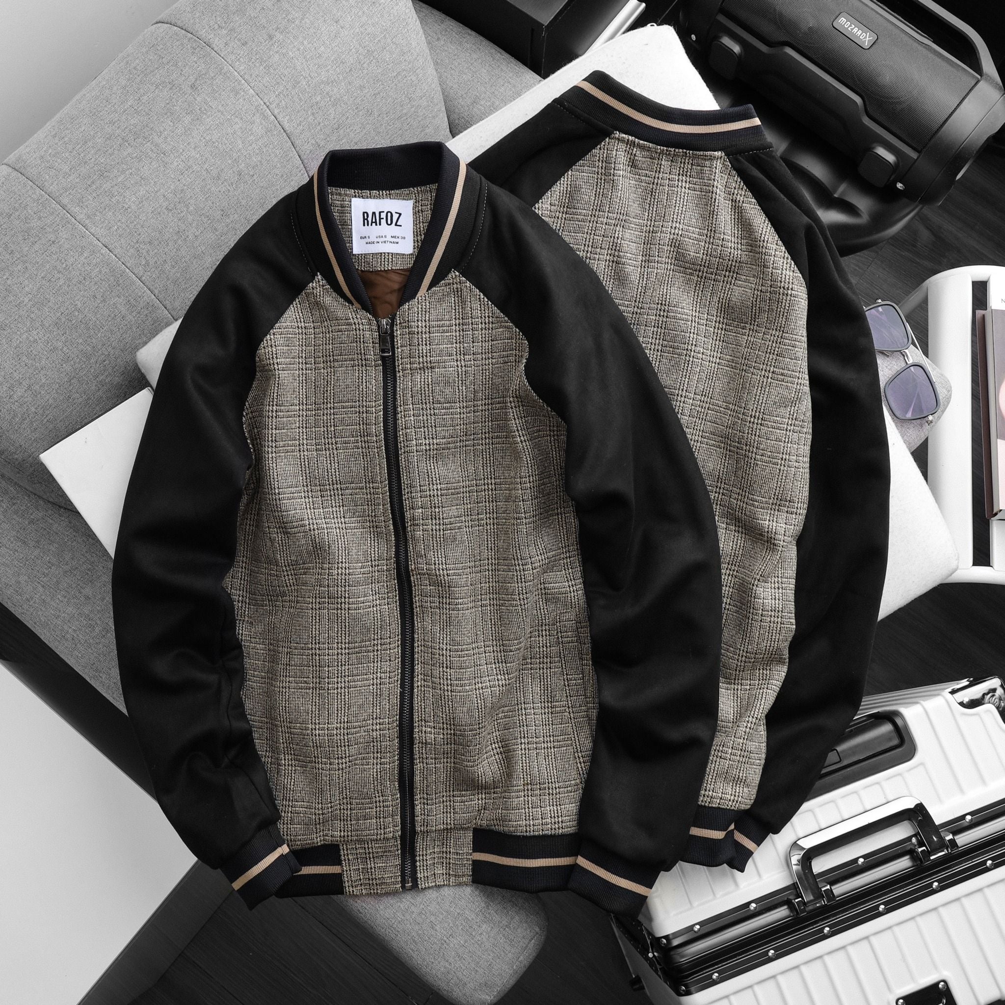  Bomber dạ RAFOZ tay da lộn - 220233 