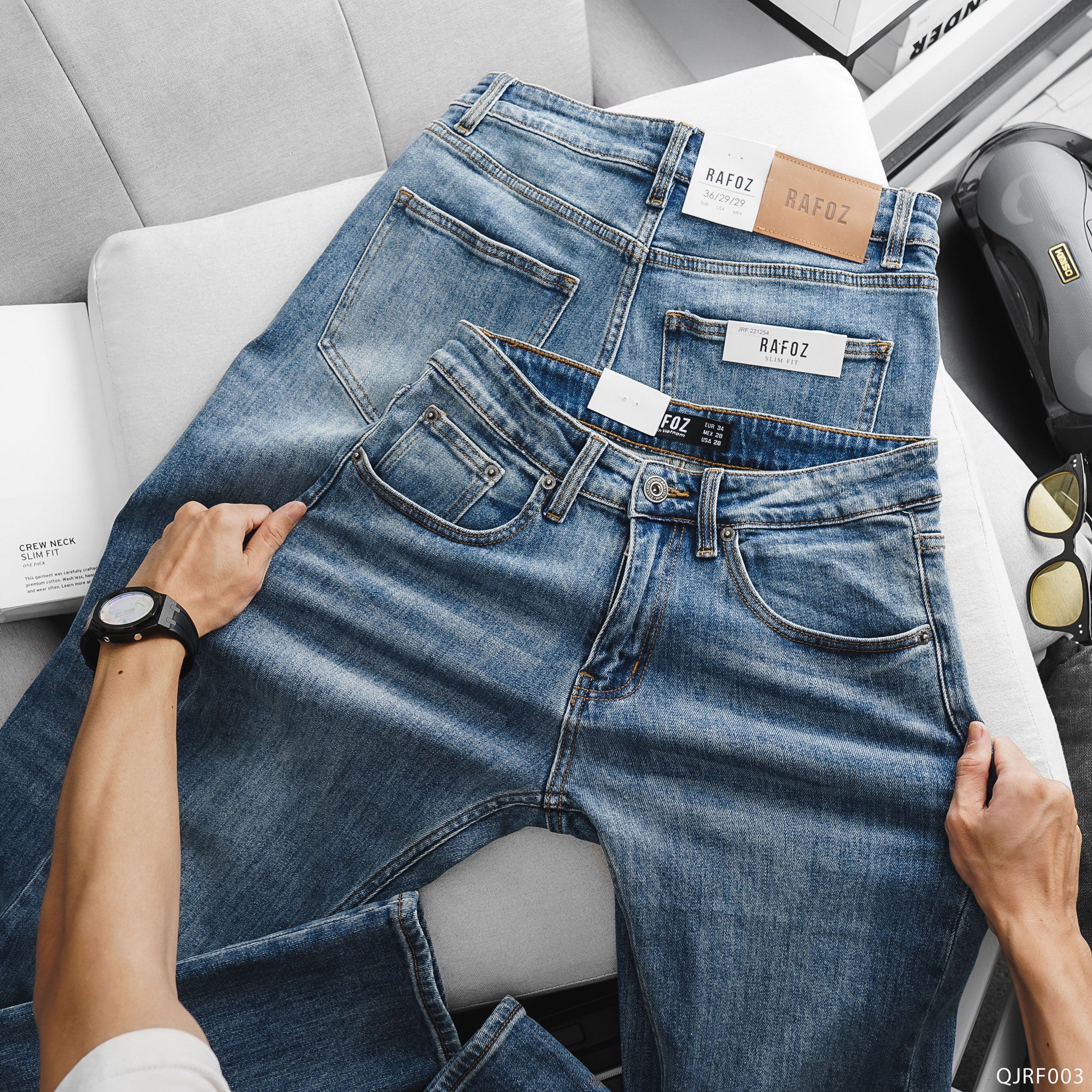  Quần jean RAFOZ 254 Classic blue wash - 003 