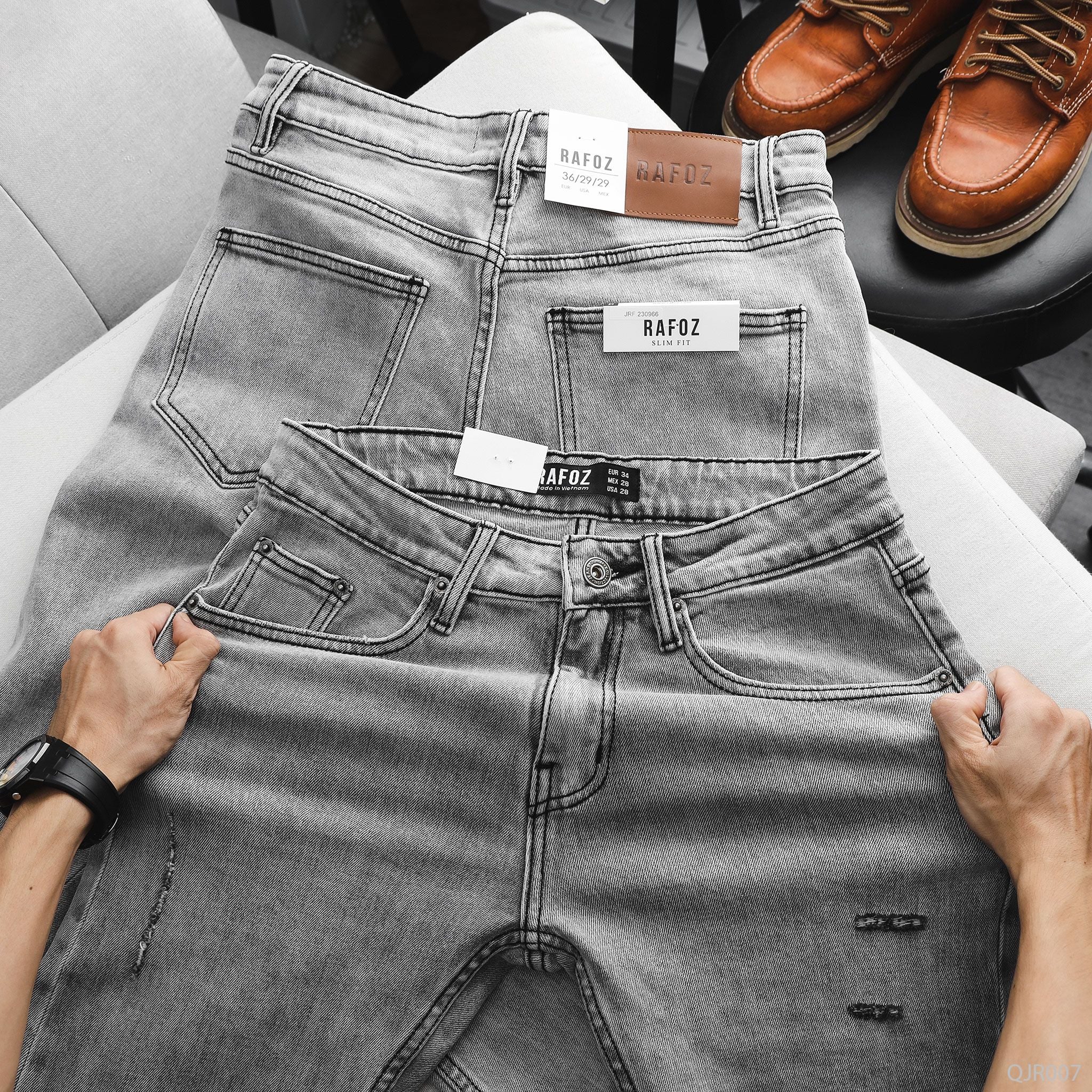  Quần jean RAFOZ Xám nhạt rách - 007 