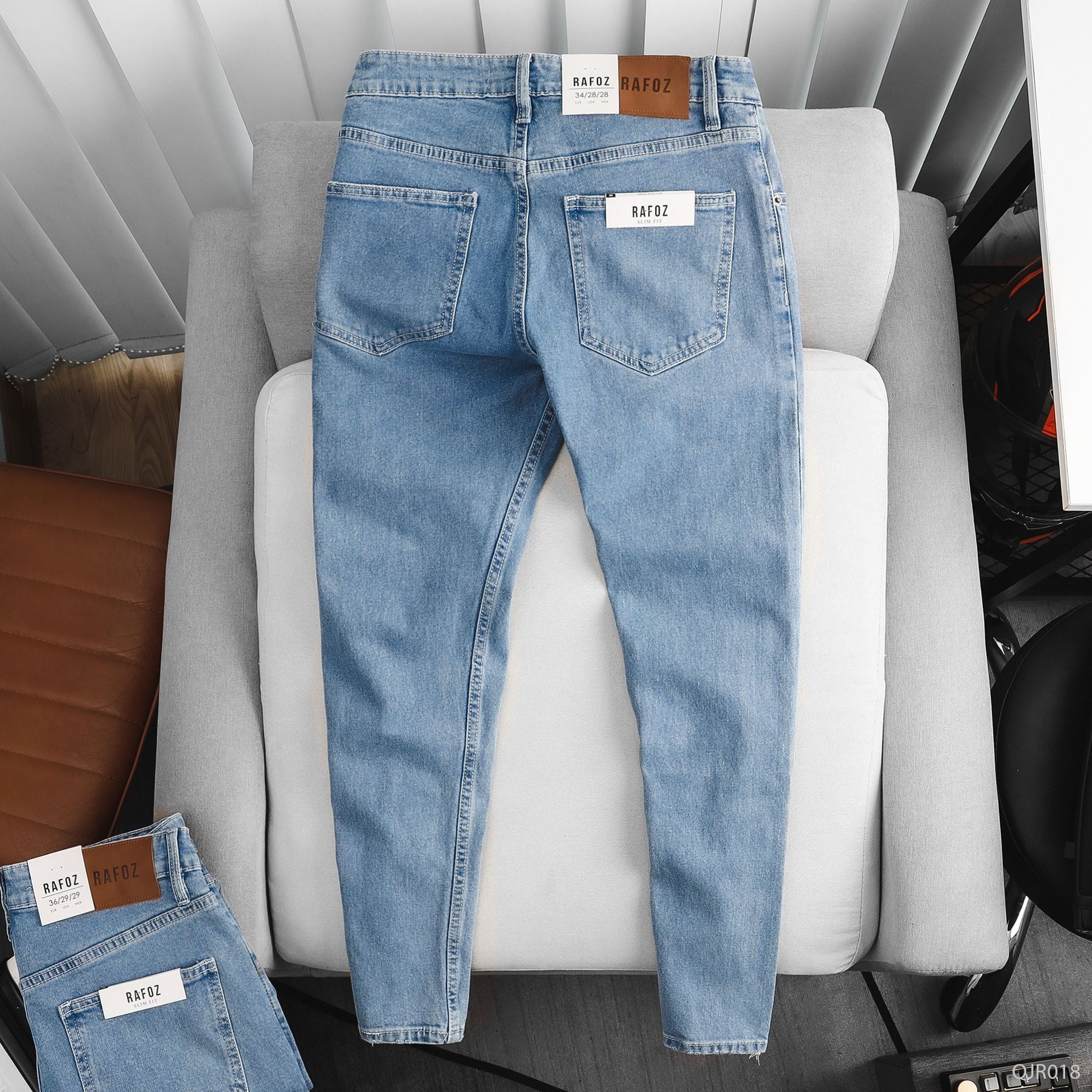  Quần jean RAFOZ xanh nhạt trơn - 018 
