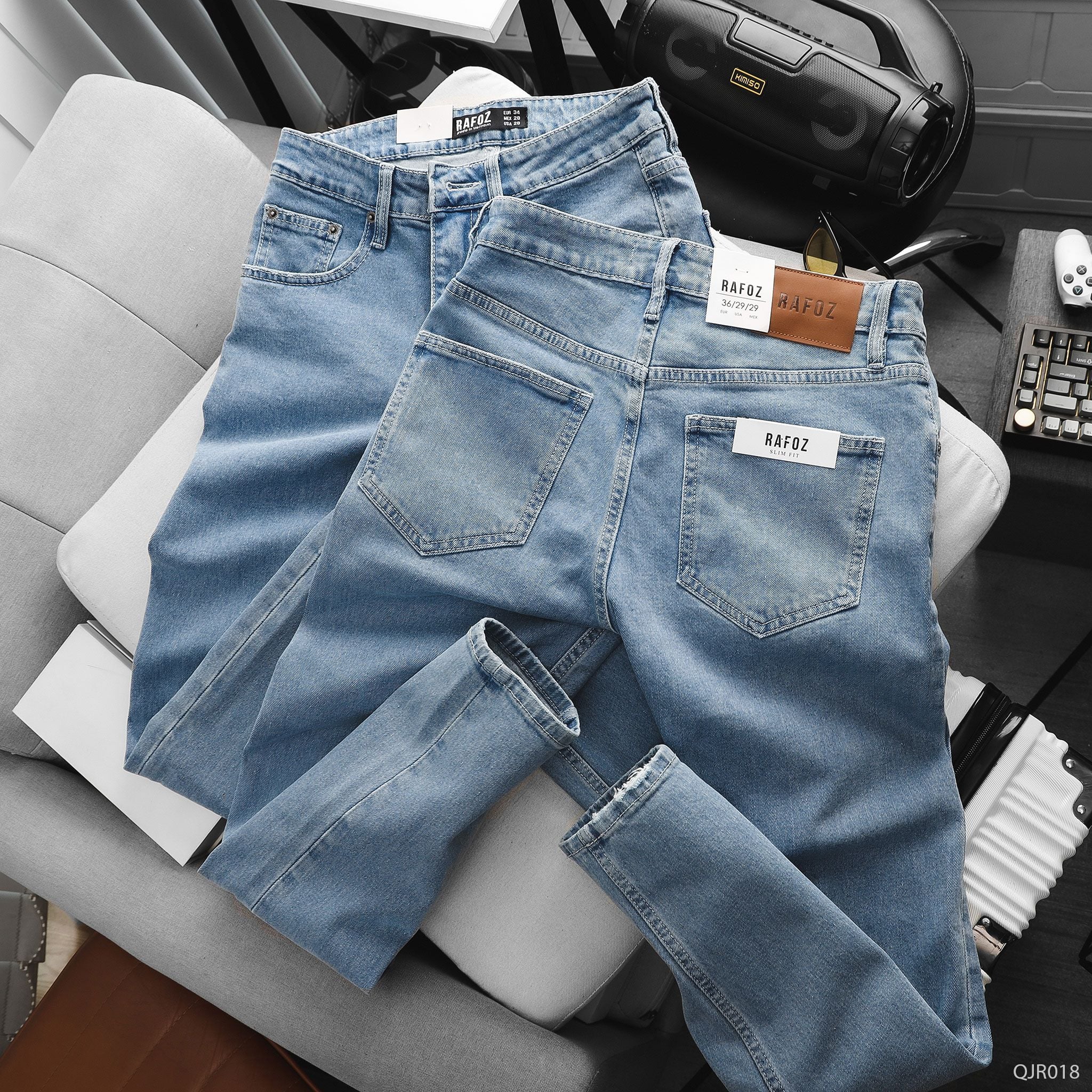  Quần jean RAFOZ xanh nhạt trơn - 018 