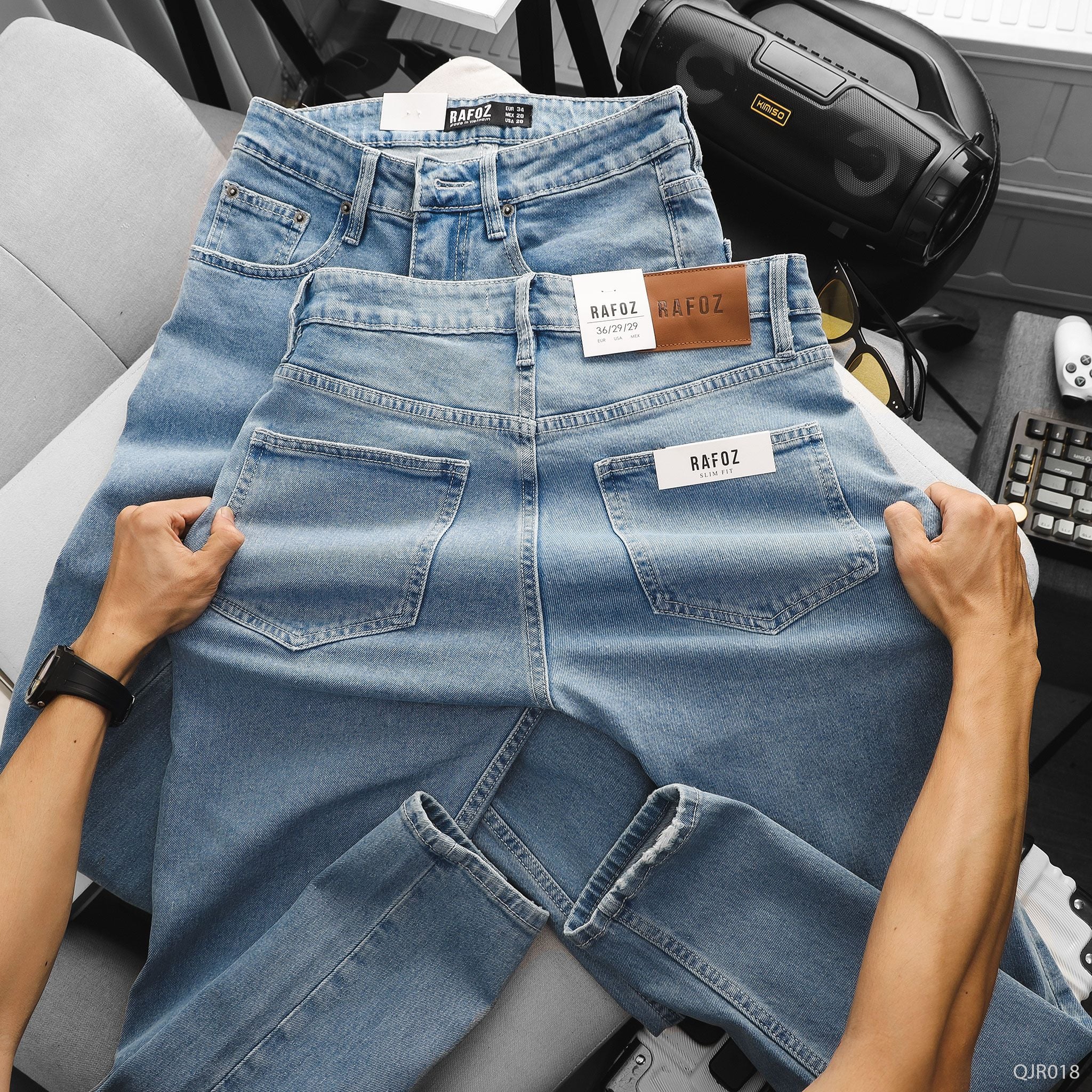  Quần jean RAFOZ xanh nhạt trơn - 018 