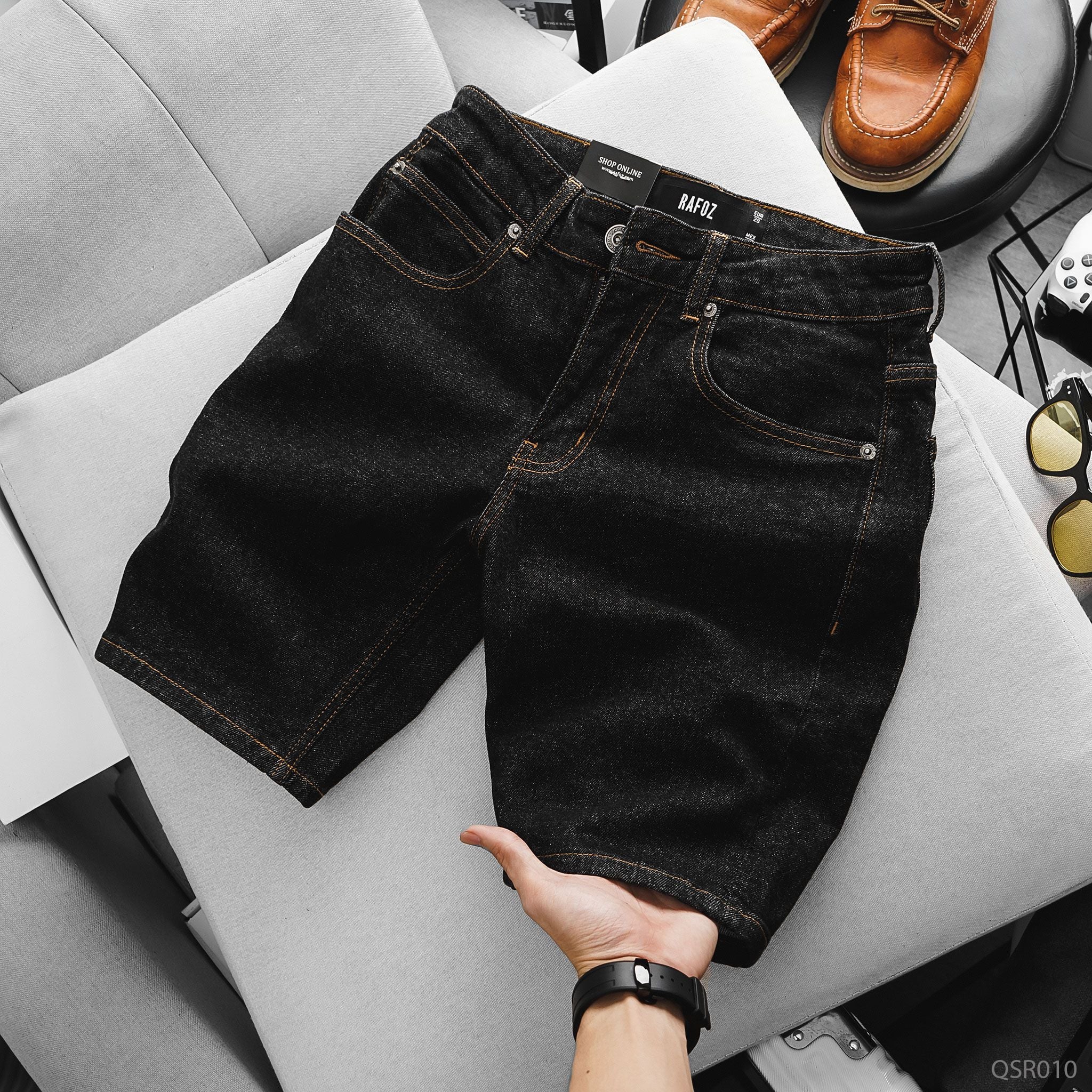  Quần short jean RAFOZ đen muối tiêu - 010 