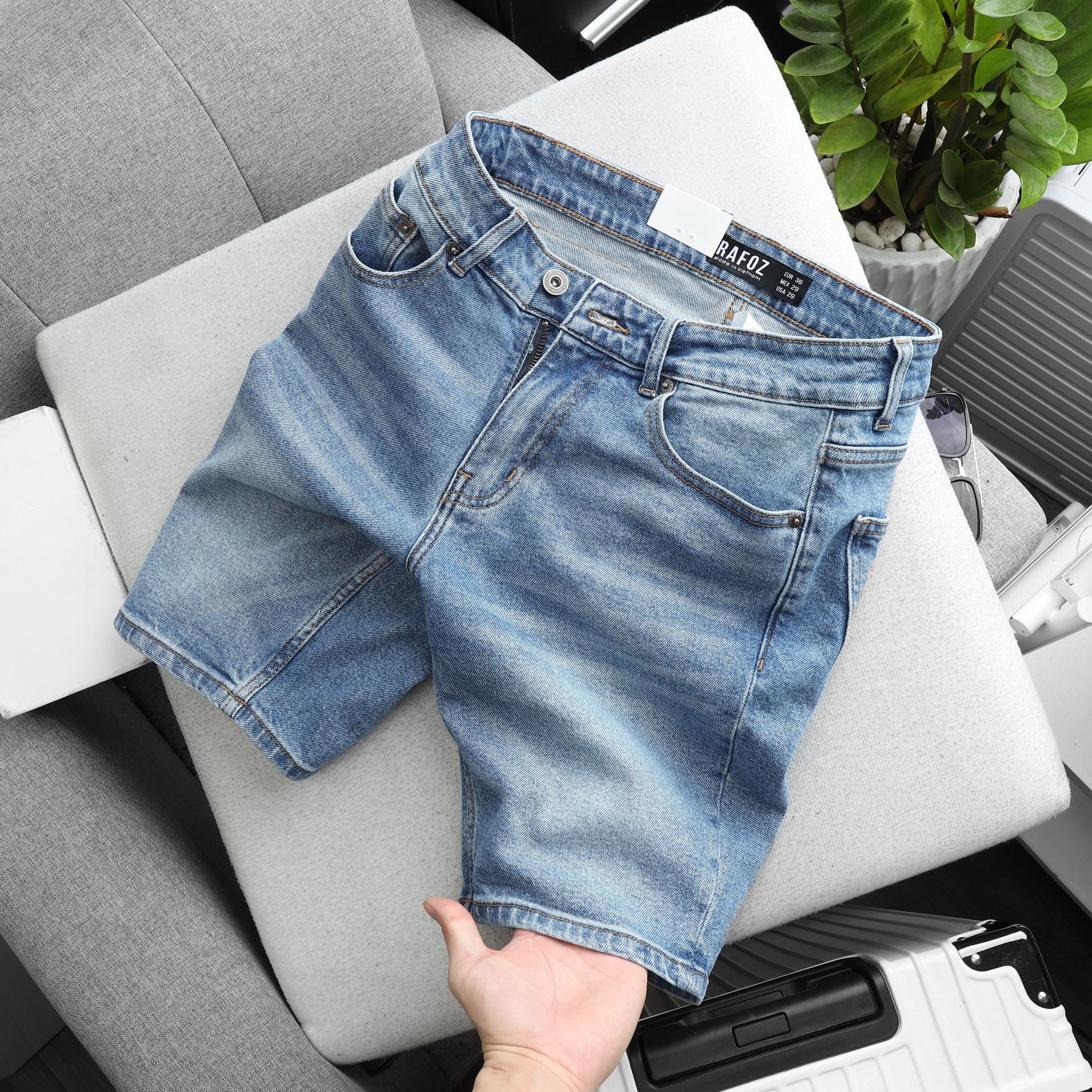  Quần short jean RF trơn 3m - 220249 