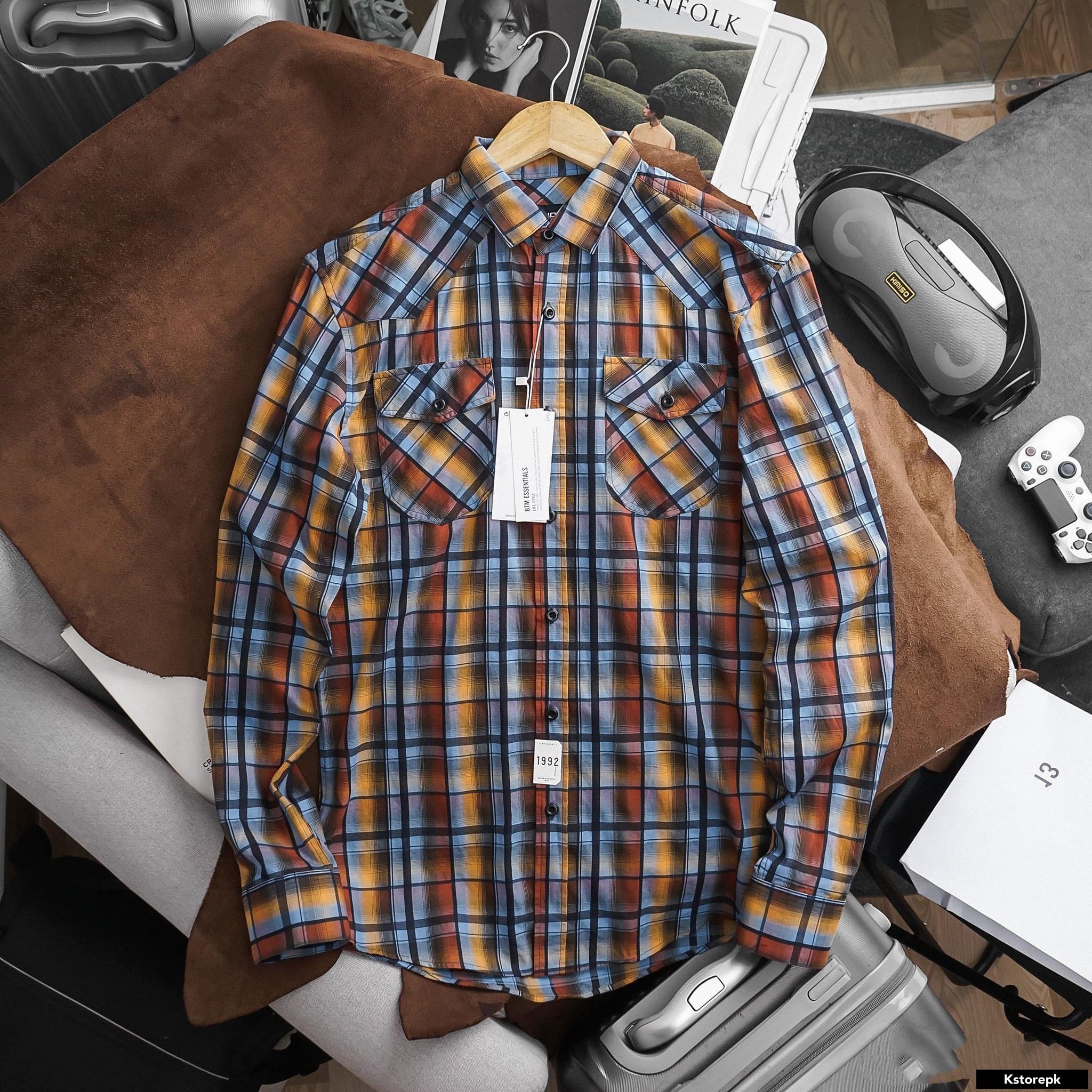  Áo sơ mi cotton BTN caro 4M 