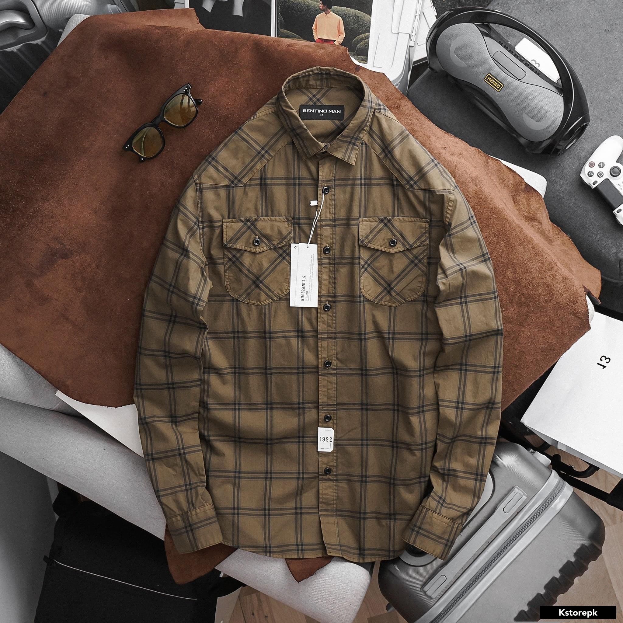  Áo sơ mi cotton BTN caro 4M 