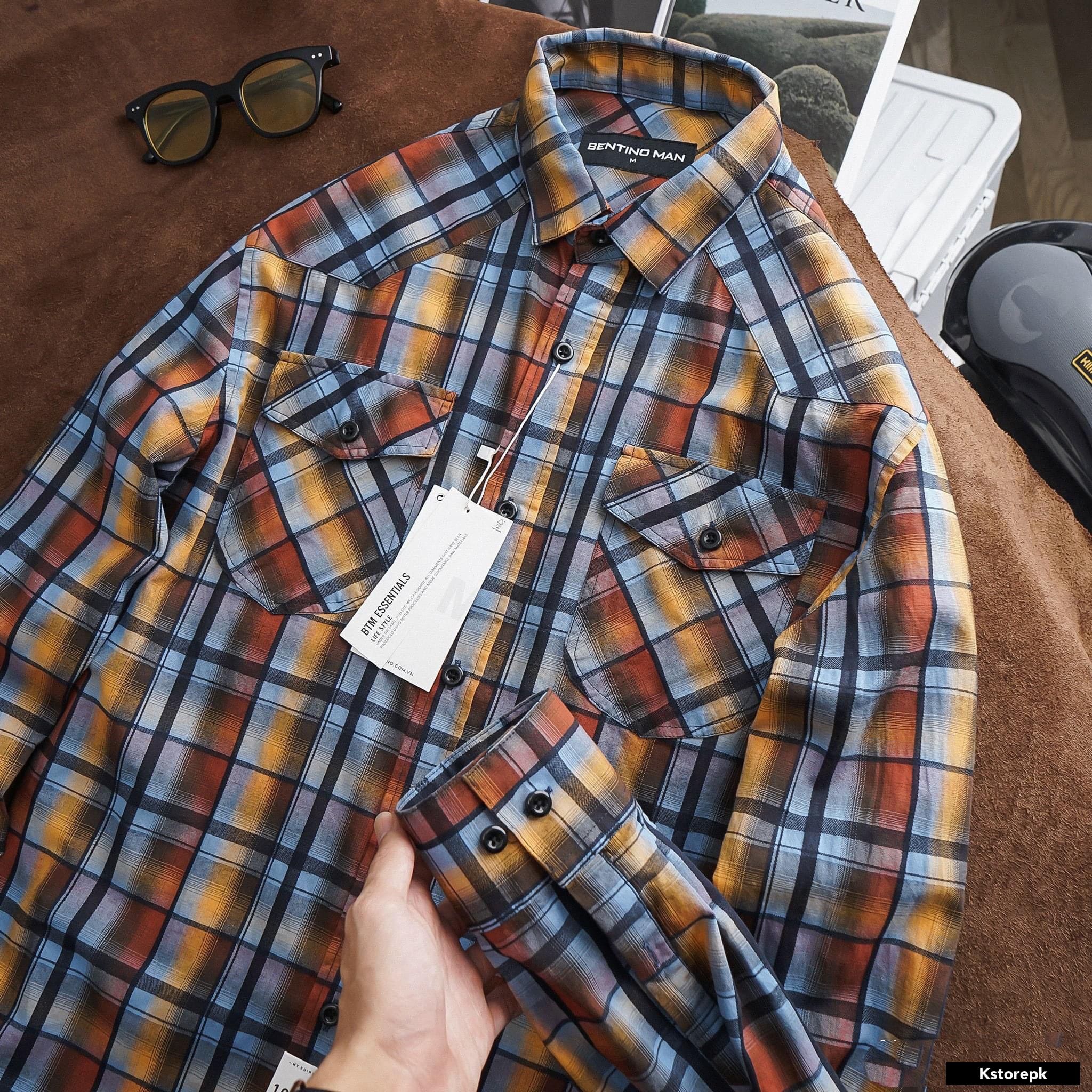  Áo sơ mi cotton BTN caro 4M 