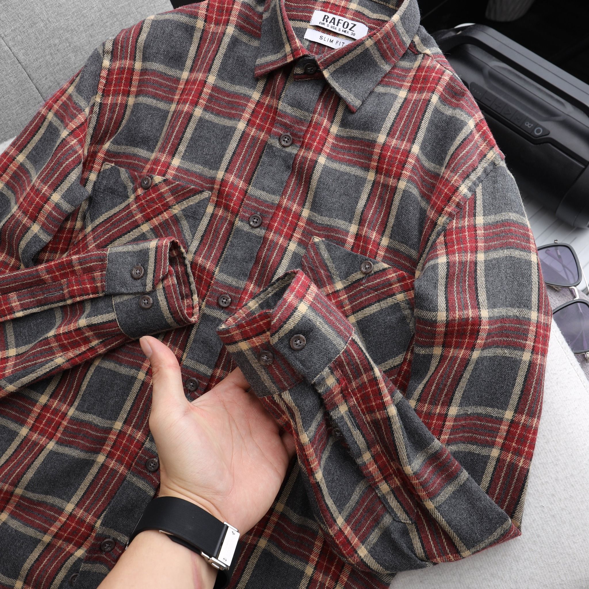  Áo sơ mi dạ Caro RAFOZ 5m - 220269 