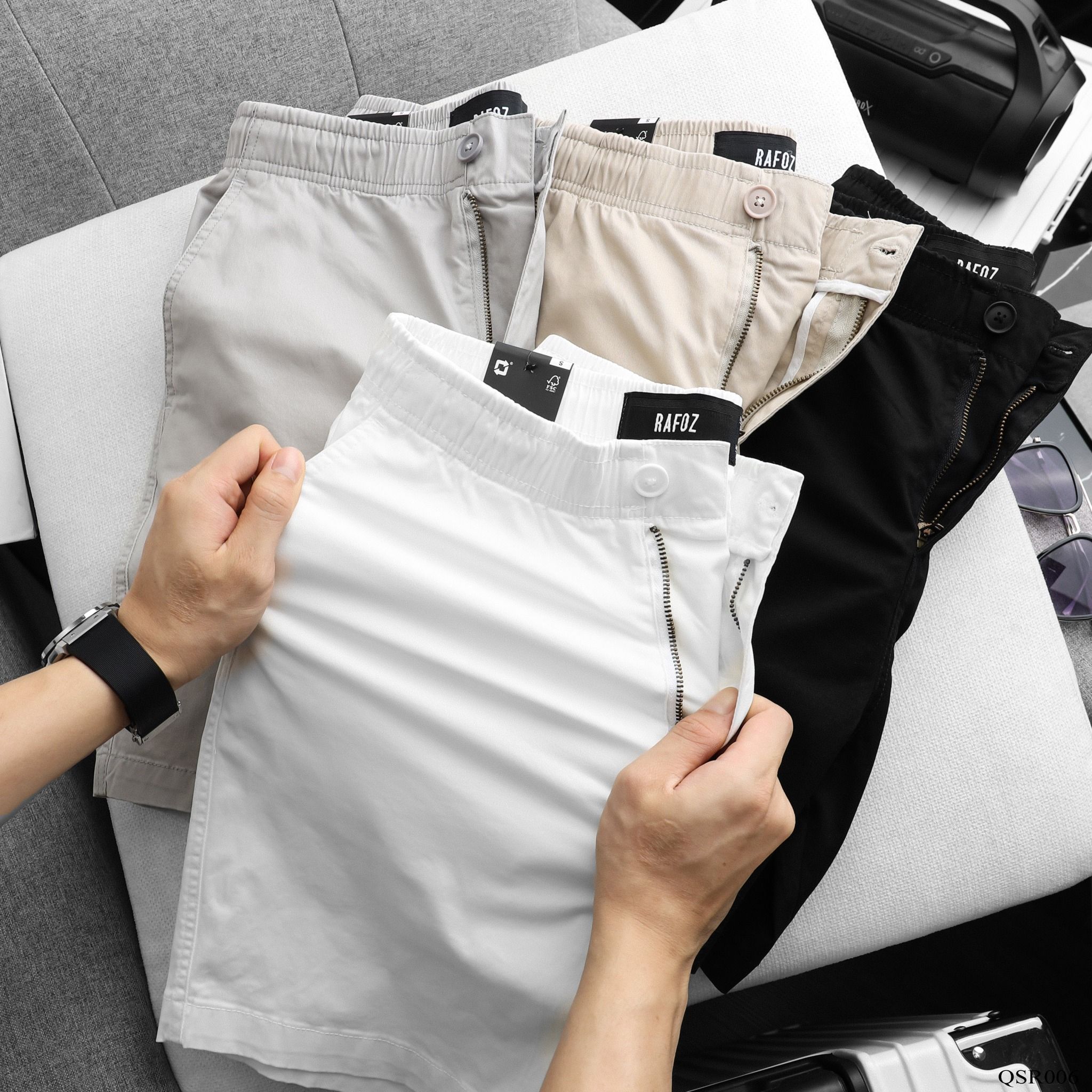  Short kaki slimfit lưng thun RAFOZ - 006 