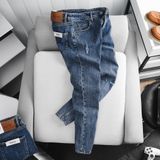  Quần jean RAFOZ 619 Xanh đậm rách - 006 