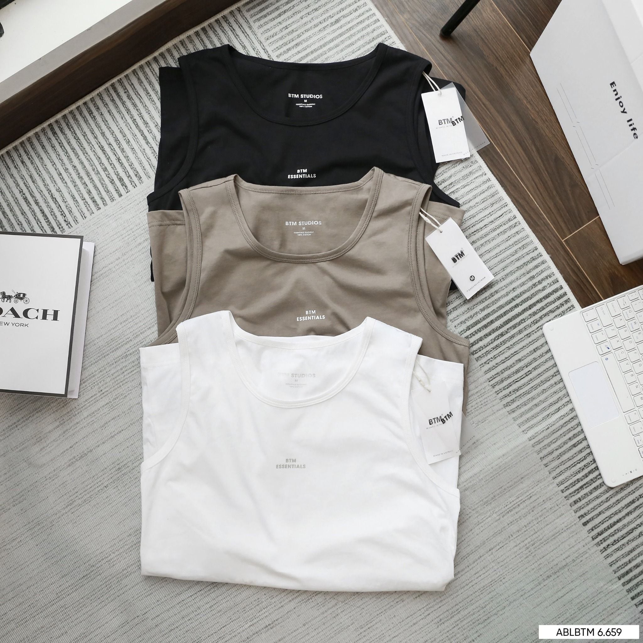  Áo ba lỗ BTN basic logo 