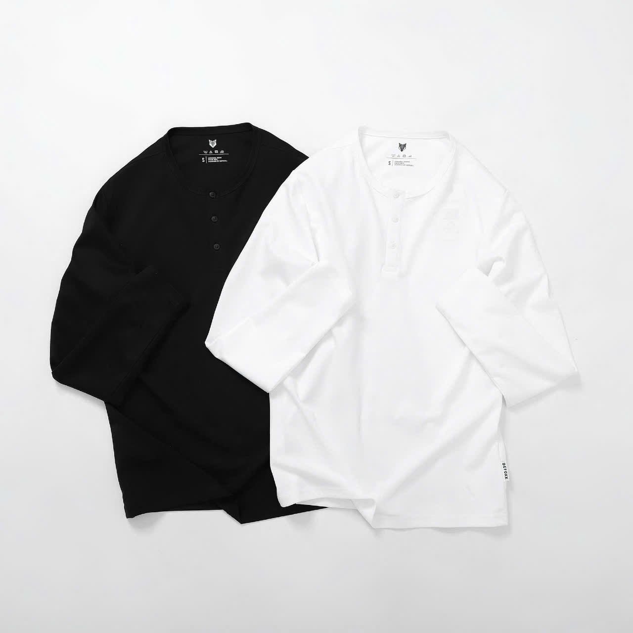  Áo thun dài tay henley DF basic 