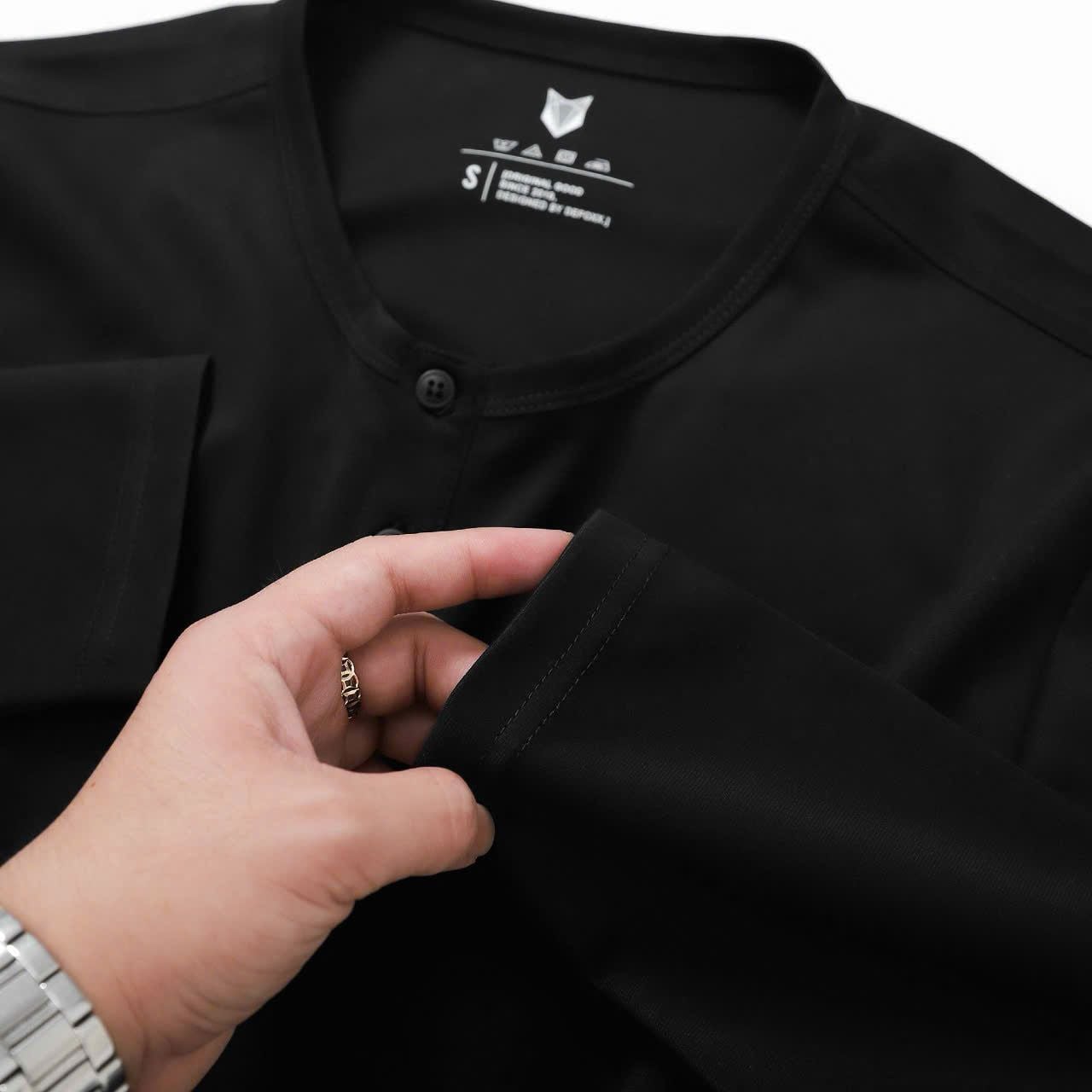  Áo thun dài tay henley DF basic 