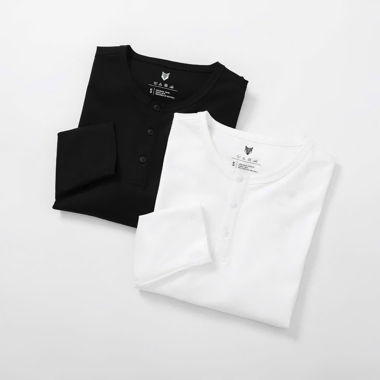  Áo thun dài tay henley DF basic 