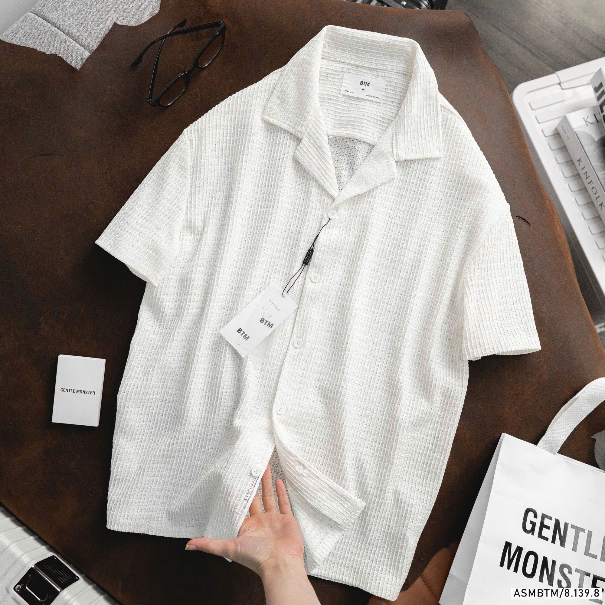  Áo sơ mi cuban linen texture BTM 