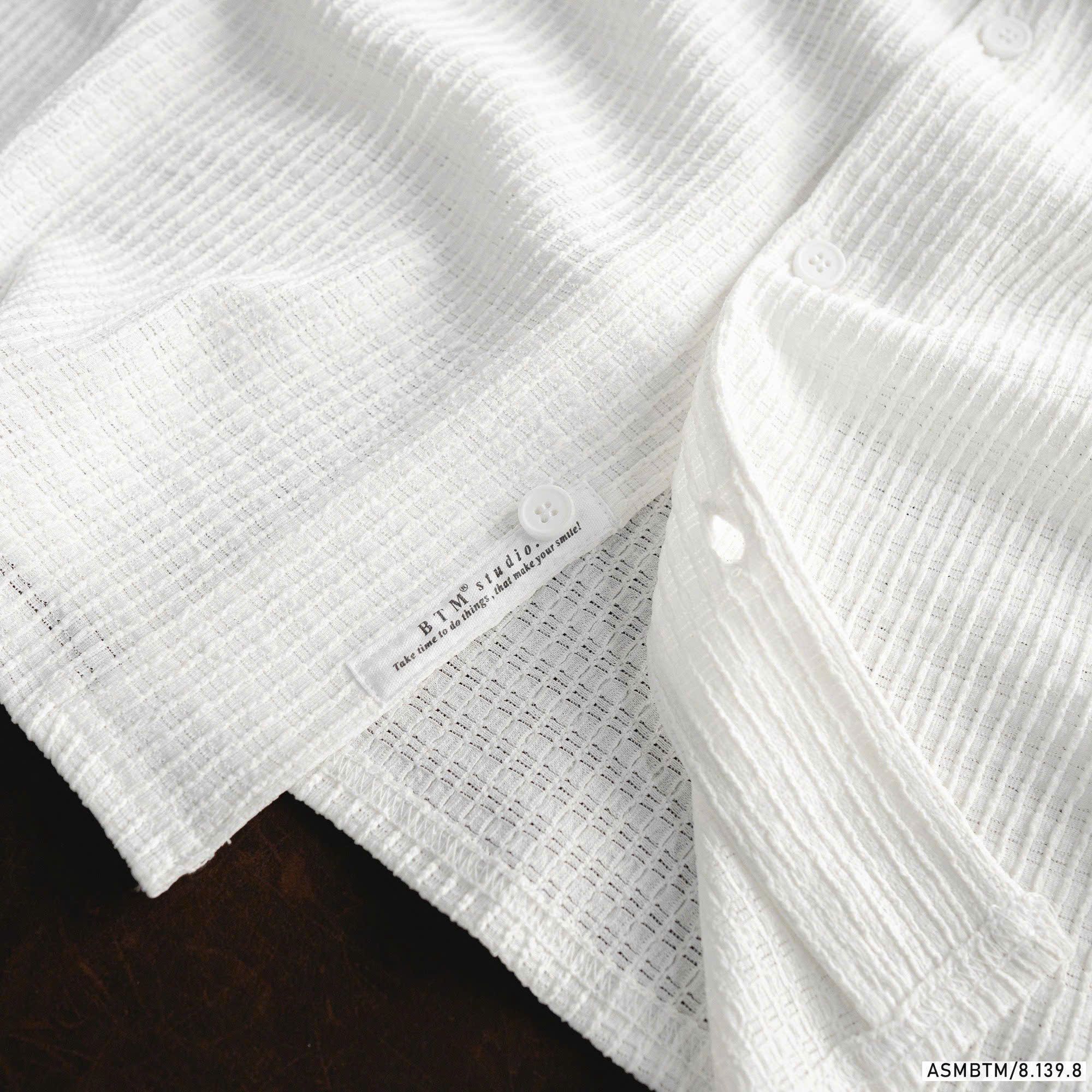  Áo sơ mi cuban linen texture BTM 