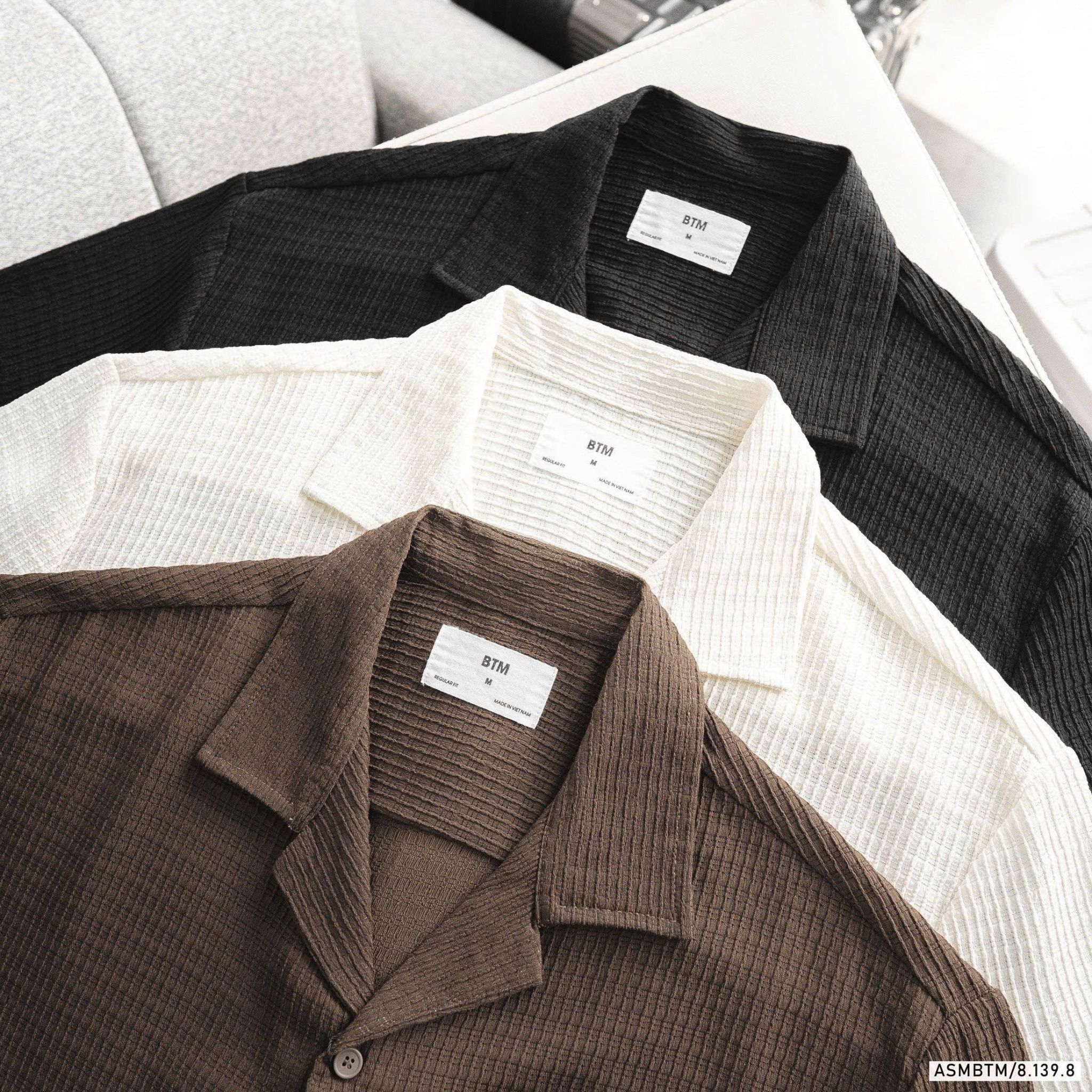  Áo sơ mi cuban linen texture BTM 