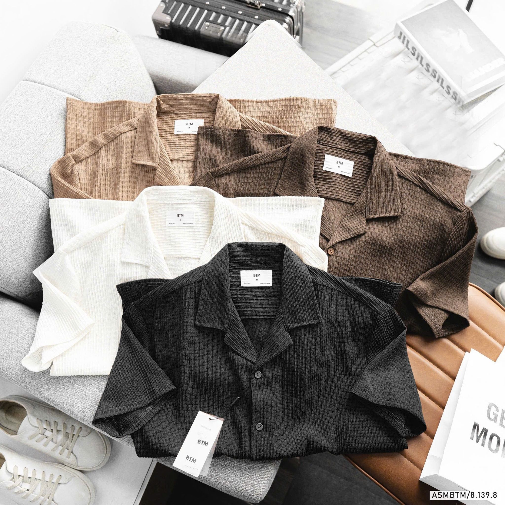  Áo sơ mi cuban linen texture BTM 