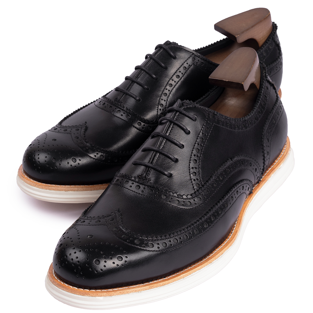 Giày da cao cấp oxford wingtip brogue OF804