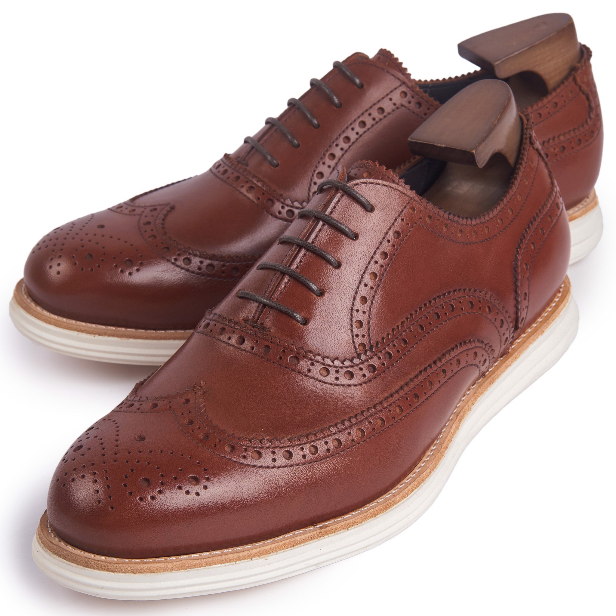 Giày da cao cấp oxford wingtip brogue OF771