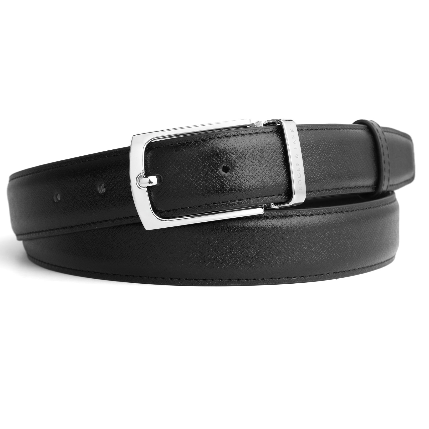 Thắt lưng da 2 mặt đen & xanh 3.0cm - RB247