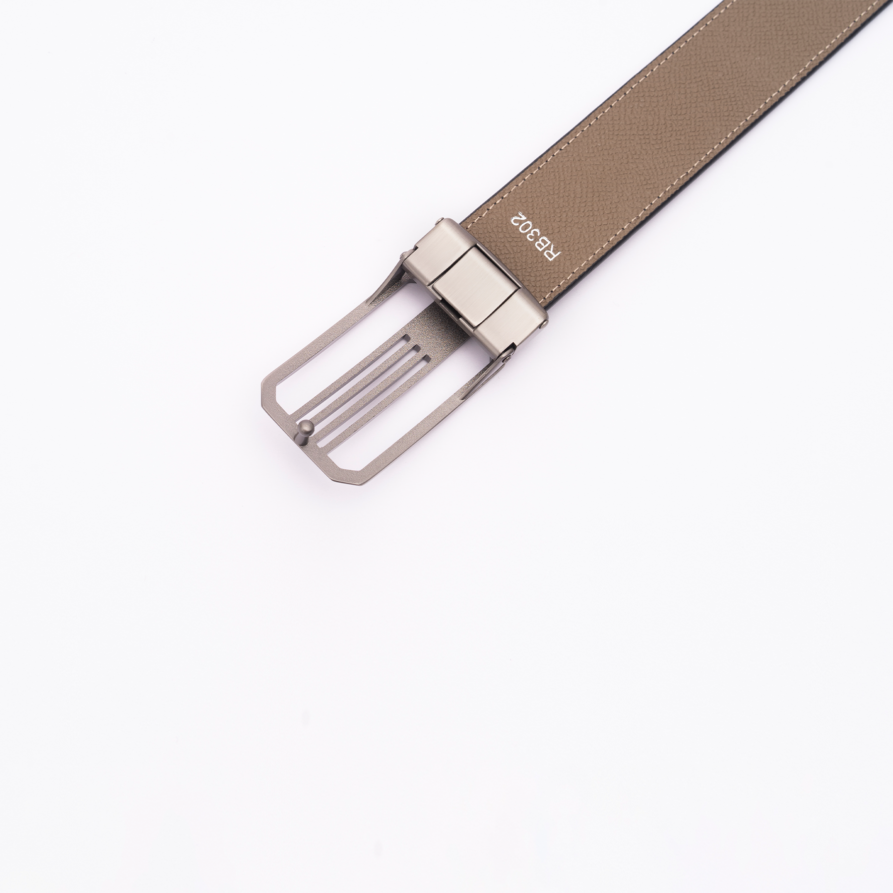 Thắt lưng da 2 mặt đen và nâu be 3.5cm RB302