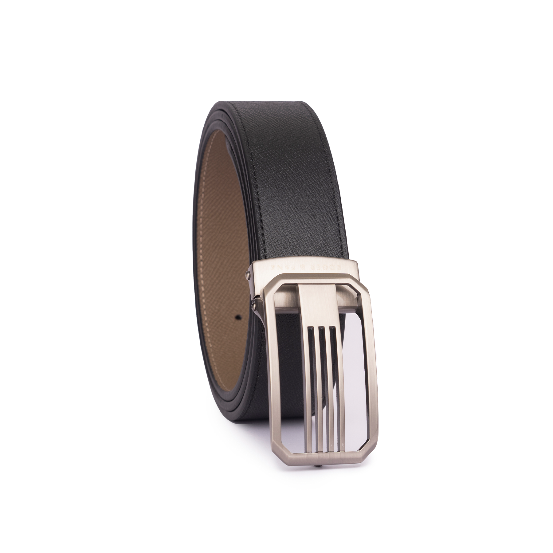 Thắt lưng da 2 mặt đen và nâu be 3.5cm RB302