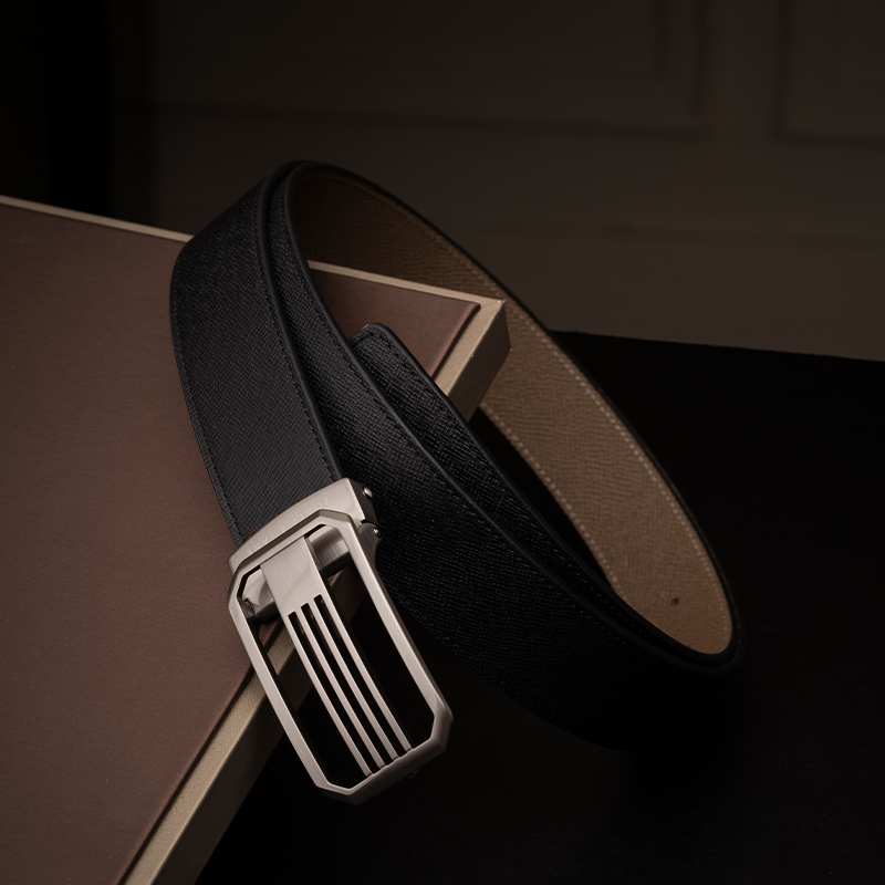 Thắt lưng da 2 mặt đen và nâu be 3.5cm RB302