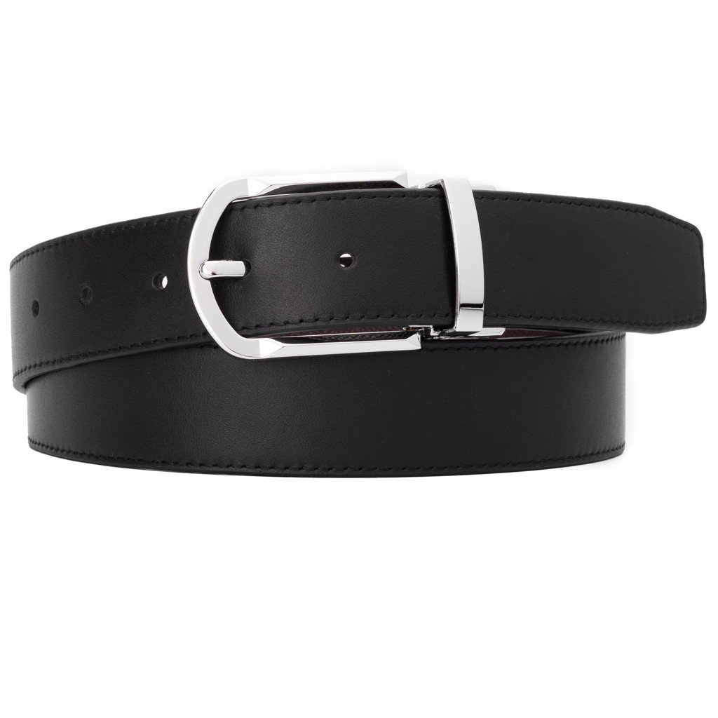 Thắt lưng da xoay 2 mặt đen & nâu 3.5cm RB485