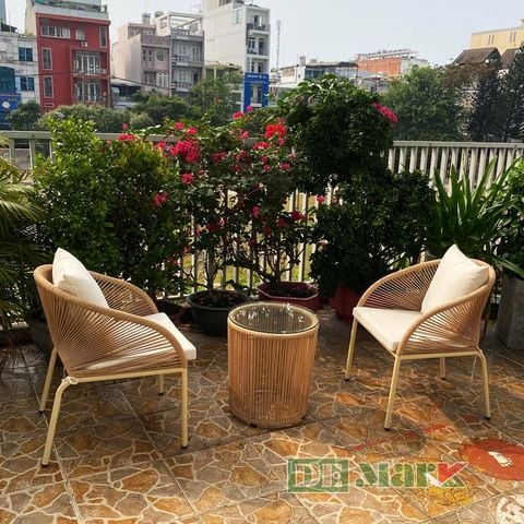  Bàn Ghế Ban Công Đan Dây Dù MT2051 