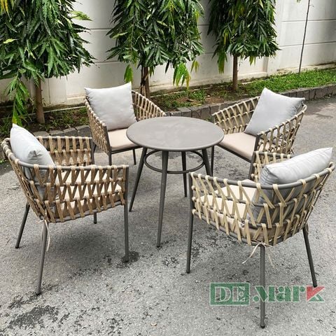  Bàn Ghế Cafe Ngoài Trời Dây Rope MT2053 