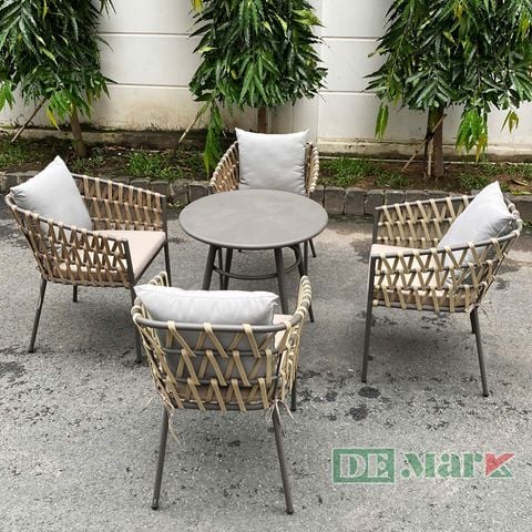  Bàn Ghế Cafe Ngoài Trời Dây Rope MT2053 