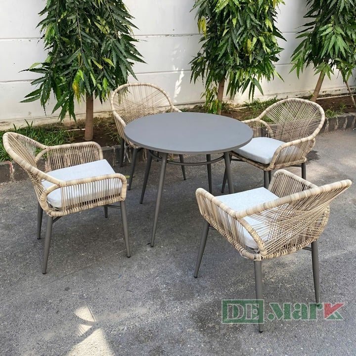 Bàn Ghế Giả Mây Ngoài Trời MT2054
