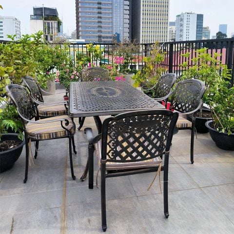  Bàn Ghế Nhôm Đúc Ngoài Trời DeNKBA-D150 