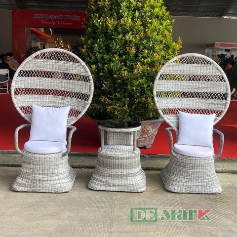  Bàn Ghế Sảnh Chờ Nhựa Giả Mây MT604 