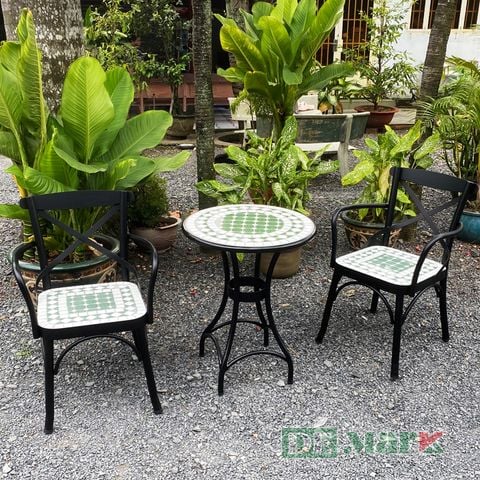  Bàn Ghế Sắt Ngoài Trời Mosaic MT3009 